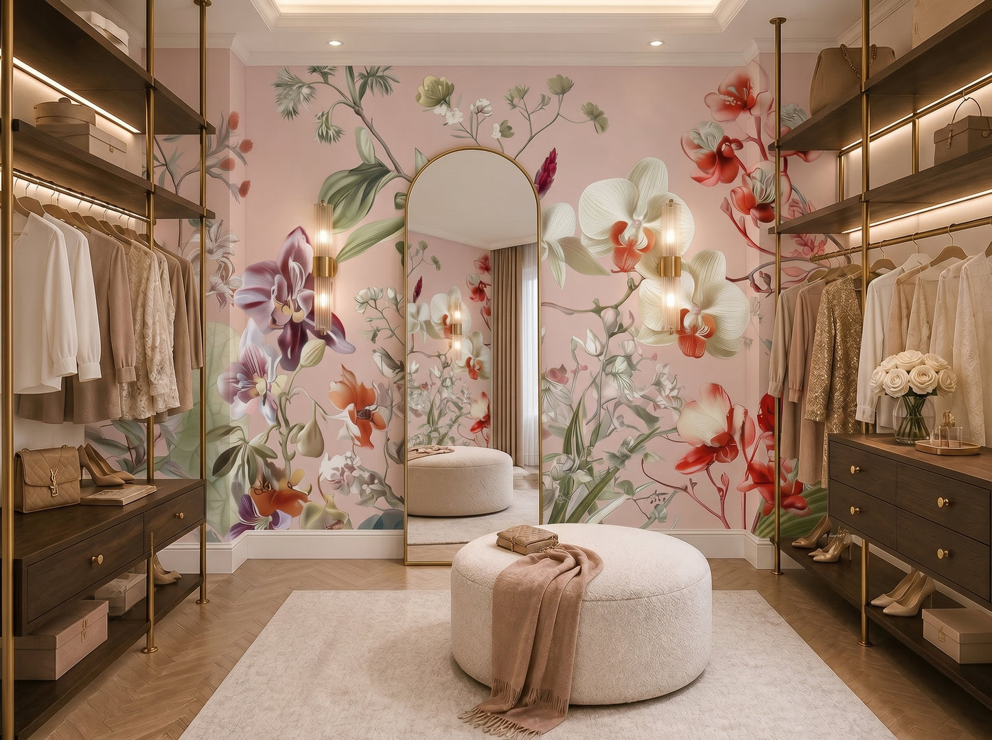 Romantic Orchid Garden Mural