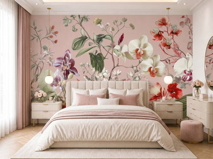 Romantic Orchid Garden Mural
