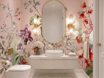 Romantic Orchid Garden Mural